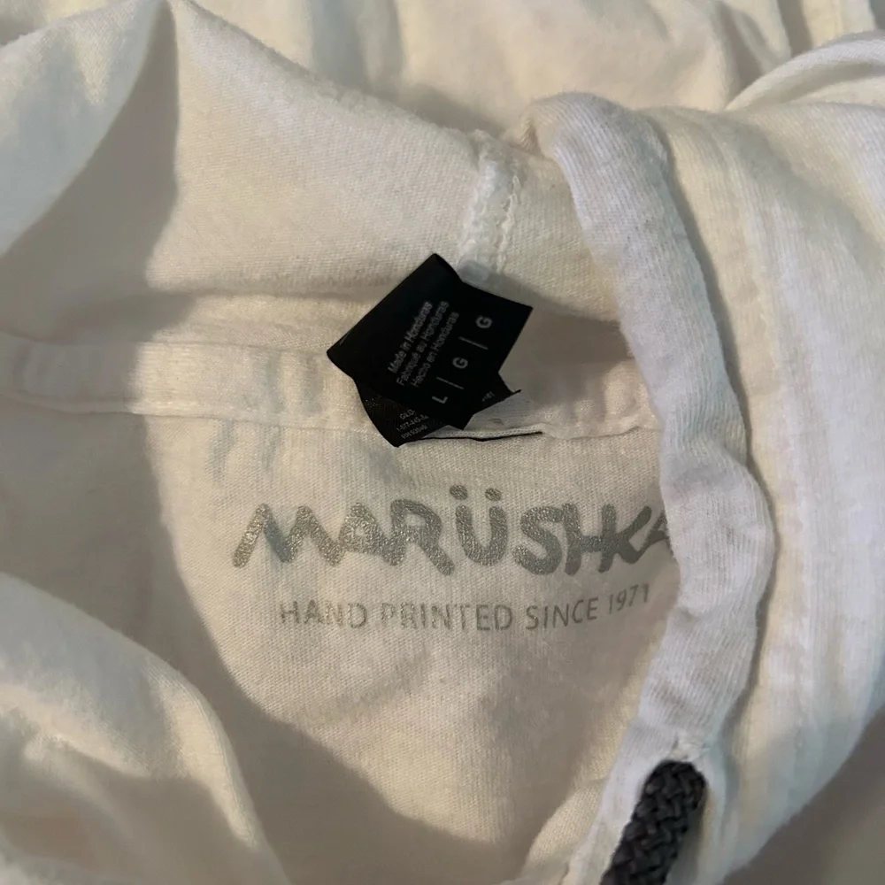 Marushka Mens Bicycle/Cycling Hooded Long Sleeve Shirt- White &‎ Reg - L
